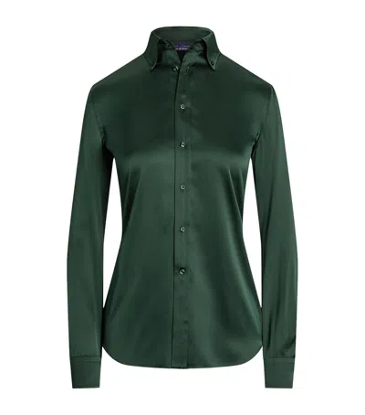 Ralph Lauren Stretch-silk Cameron Shirt In Green