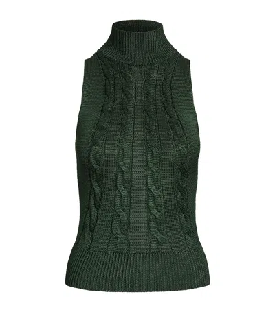Ralph Lauren Cable-knit Sleeveless Top In Green