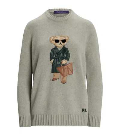 Ralph Lauren Bear Graphic Knitwear Ribbed Finish In Green