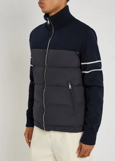 Aurélien Frost Quilted Wool-blend And Shell Jacket In Black