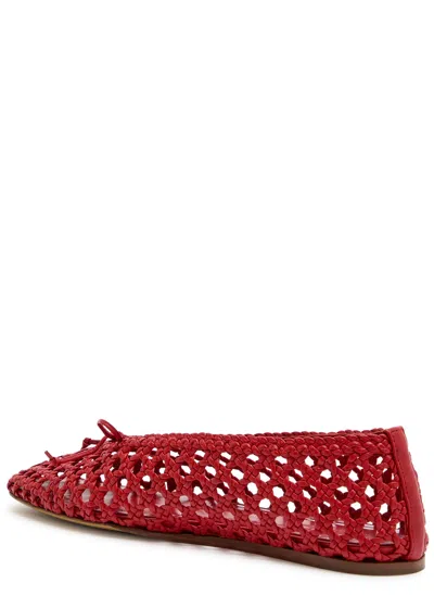 Le Monde Beryl Regency Woven Leather Ballet Flats In Red
