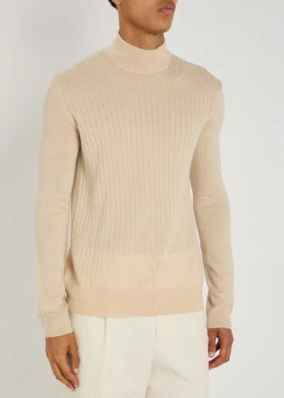 Aurélien Ribbed-knit Wool Jumper In Neutral