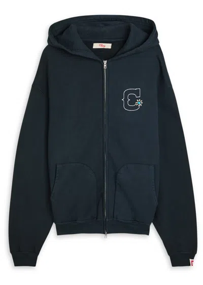 Cherry Los Angeles Logo-embroidered Hooded Cotton Sweatshirt In Green