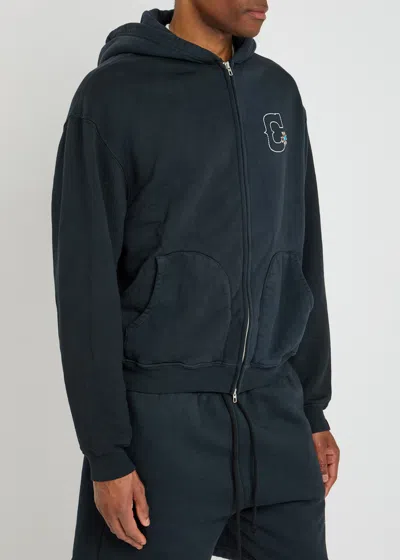 Cherry Los Angeles Logo-embroidered Hooded Cotton Sweatshirt In Green