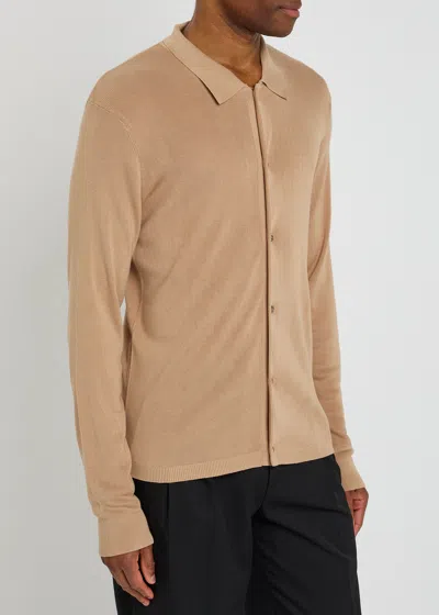 Officine Generale Officine Générale Brent Lyocell-blend Cardigan In Brown