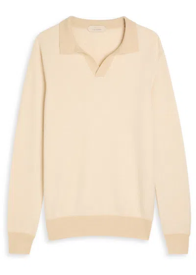 Aurélien Mélange-knit Cashmere Polo Jumper In Neutral