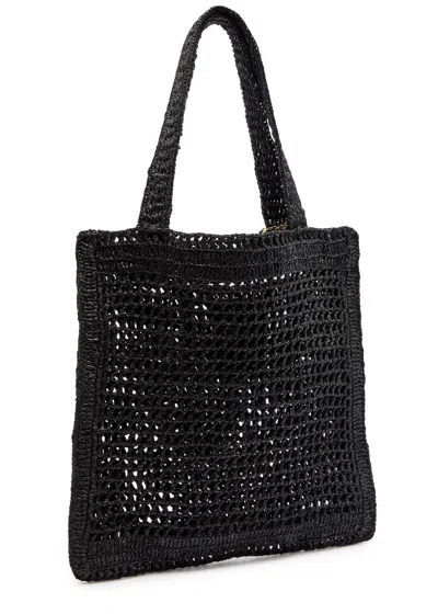 Chloé Women Summer Banana Rafia Tote In Black