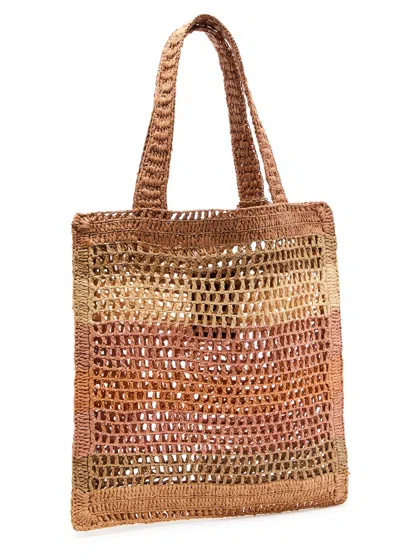 Chloé Chloe Summer Banana Logo Raffia Tote