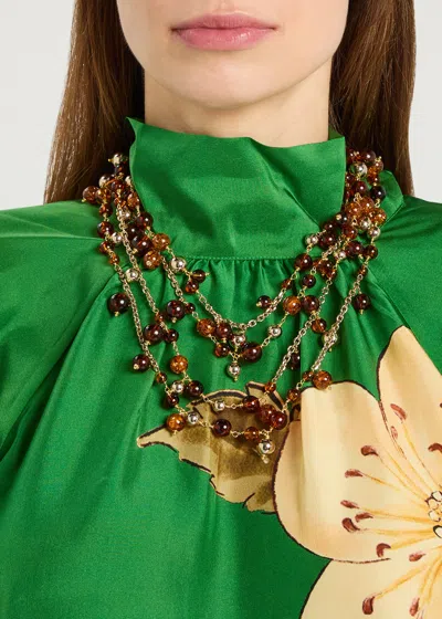 Rosantica Beaded Gold-plated Necklace In White