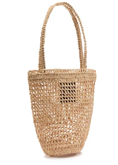 Chloé Chloe Summer Banana Logo Raffia Tote