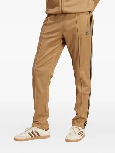 Adidas Originals Beckenbauer Adicolor Side-stripes Track Pants In Brown