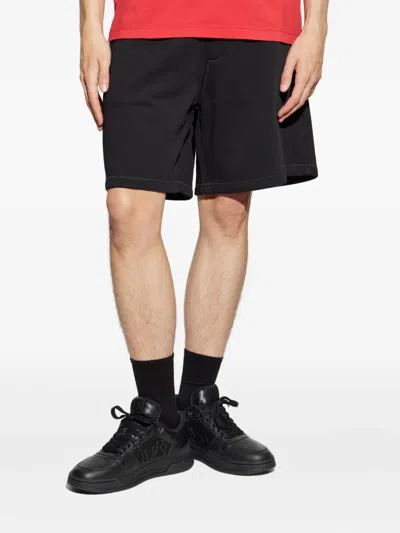 Dsquared2 Elastic-waistband Cotton Shorts In Black