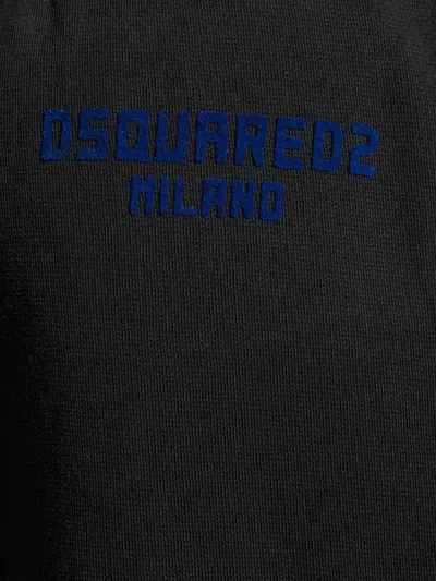 Dsquared2 Elastic-waistband Cotton Shorts In Black
