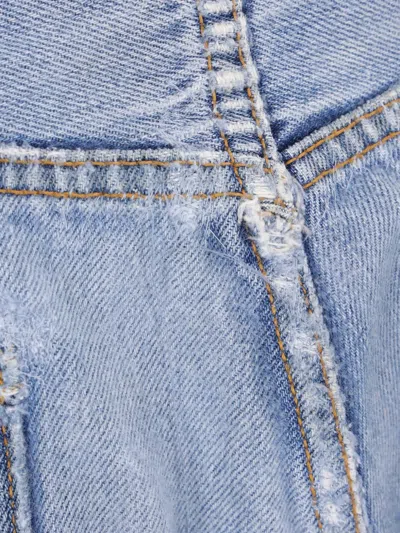 B Sides Paint-splatter Frayed Shorts In Blue