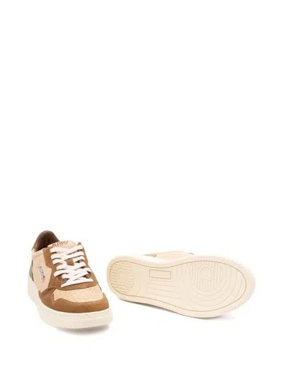Autry Medalist Suede-panelled Lace-up Sneakers In Neutral