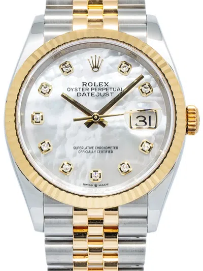 Pre-owned Rolex  Datejust 36mm In Silver