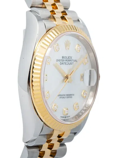 Pre-owned Rolex  Datejust 36mm In Silver