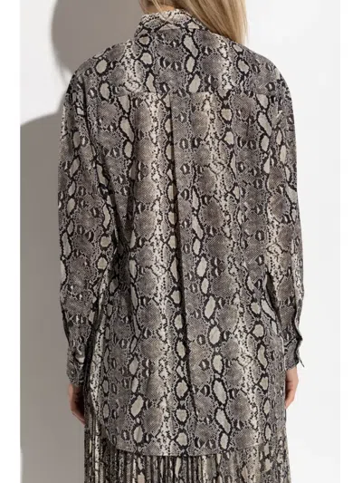 Michael Michael Kors Snakeskin-print Pocket Shirt In Brown
