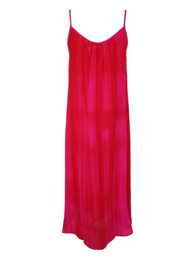 Bianco Levrin Tie-dye Slip Dress In Pink