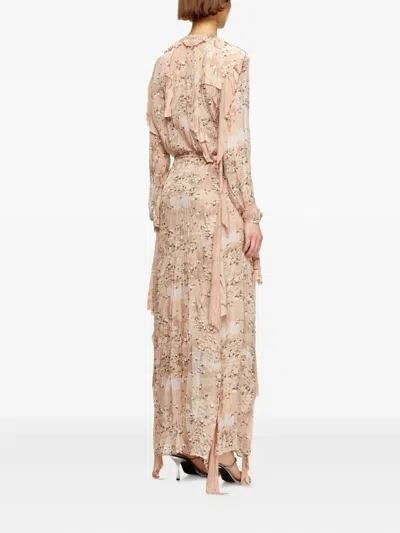 Diesel Ruffled Maxi Dress In Camo Chiffon