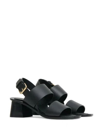 Mansur Gavriel 60mm Leather Heeled Sandals In Black