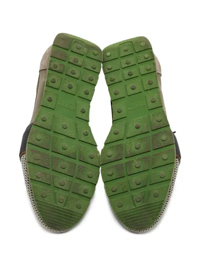 Pre-owned Balenciaga Leather-mesh Sneakers In Brown