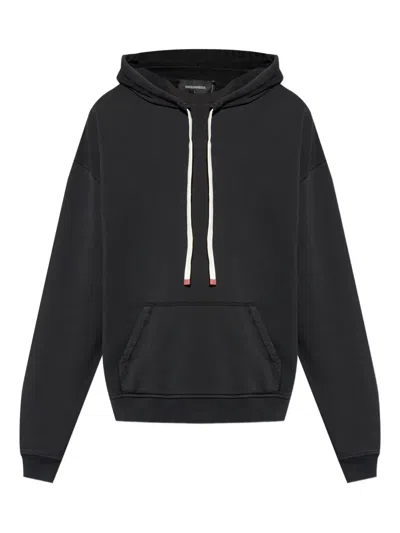 Dsquared2 Kangaroo-pocket Drawstring Hoodie In Black