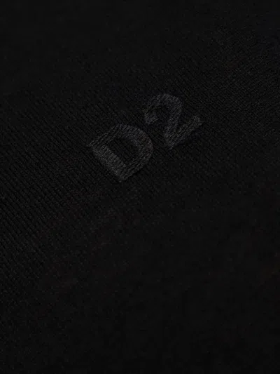 Dsquared2 Logo-embroidered Turtleneck Jumper In Black