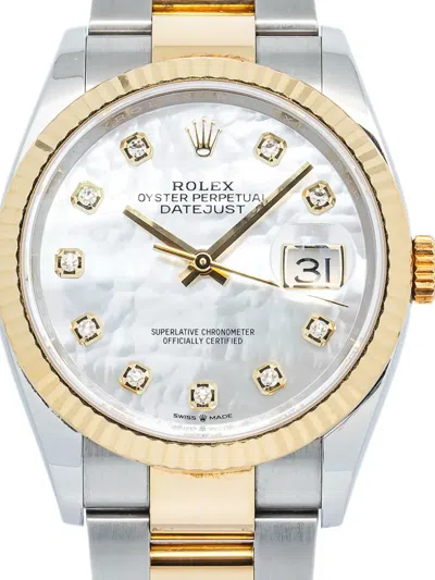 Pre-owned Rolex  Datejust 36mm In Silver