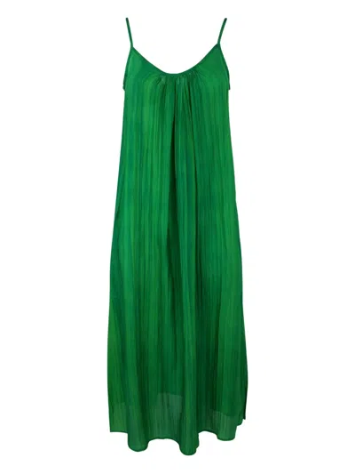 Bianco Levrin Tie-dye Stripe Dress In Green