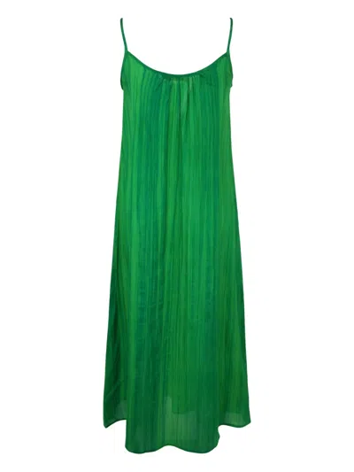 Bianco Levrin Tie-dye Stripe Dress In Green