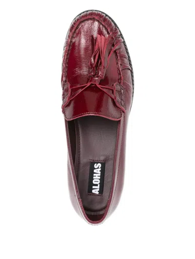 Alohas Marietta Leather Loafers In Red
