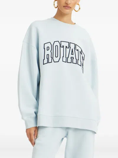 Rotate Birger Christensen Embroidered-logo Sweatshirt In Blue