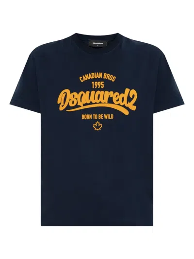 Dsquared2 Canadian Bros-print T-shirt In Blue