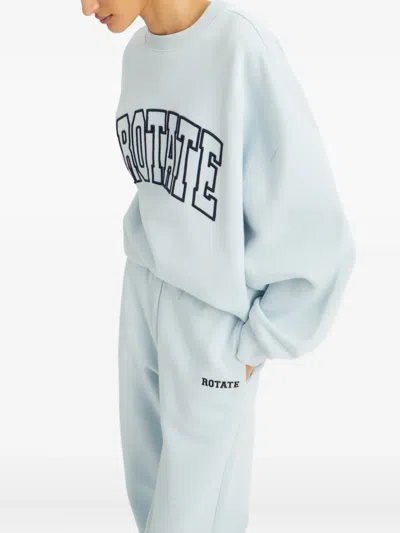 Rotate Birger Christensen Embroidered-logo Sweatshirt In Blue