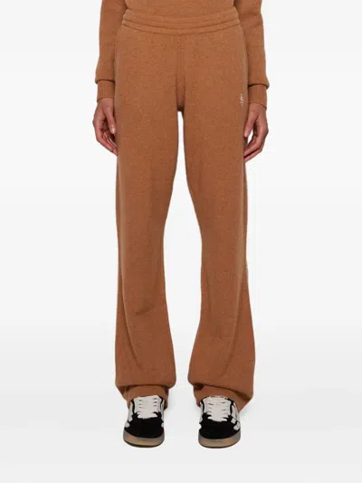 Sporty And Rich Cashmere Elastic-waist Trousers In Brown
