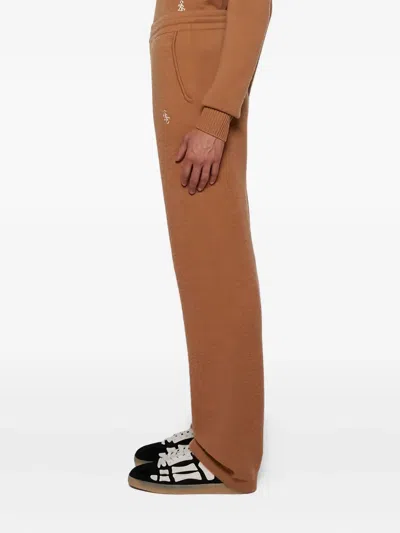 Sporty And Rich Cashmere Elastic-waist Trousers In Brown