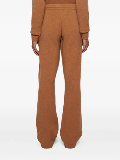 Sporty And Rich Cashmere Elastic-waist Trousers In Brown