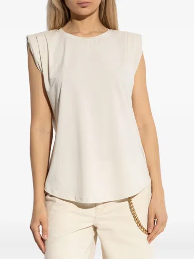 Michael Michael Kors Padded-shoulder Top In White