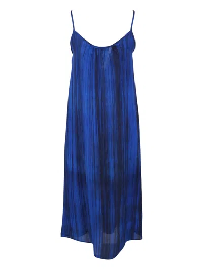 Bianco Levrin Tie-dye Stripe Slip Dress In Blue