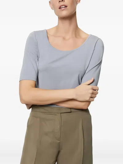 Marc O'polo Scoop-neck Short-sleeves Top In Purple