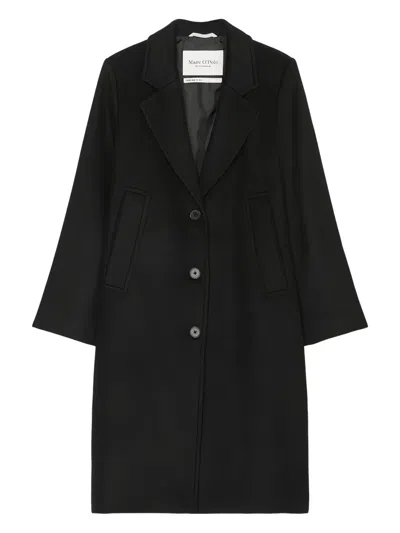 Marc O'polo Single-breasted Wool Coat In Black