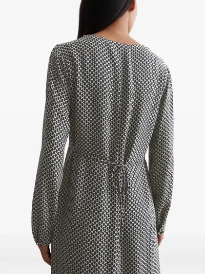 Marc O'polo Geometric-print Midi Dress In Black