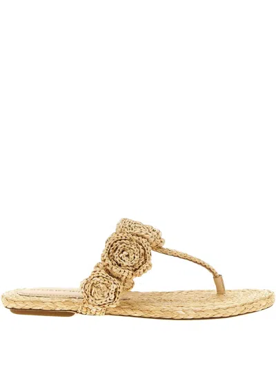 Stuart Weitzman Magnolia Floral-embellished Sandals In Neutral