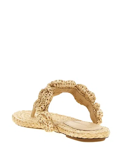 Stuart Weitzman Magnolia Floral-embellished Sandals In Neutral