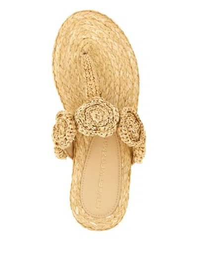 Stuart Weitzman Magnolia Floral-embellished Sandals In Neutral