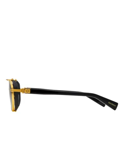 Balmain Round-frame Sunglasses In Gold