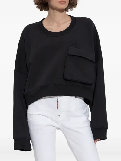 Dsquared2 Flap-pocket Sweatshirt In Black