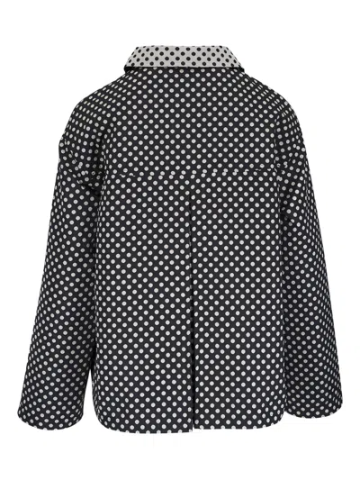 Akris Punto Polka-dot Button-up Reversible Jacket In Black