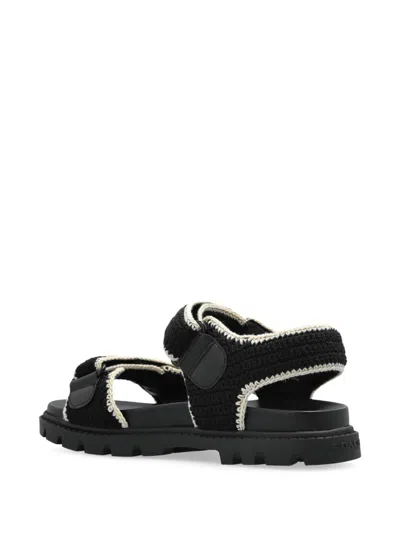 Coach Brynn Crochet Double-strap Sandals In Black
